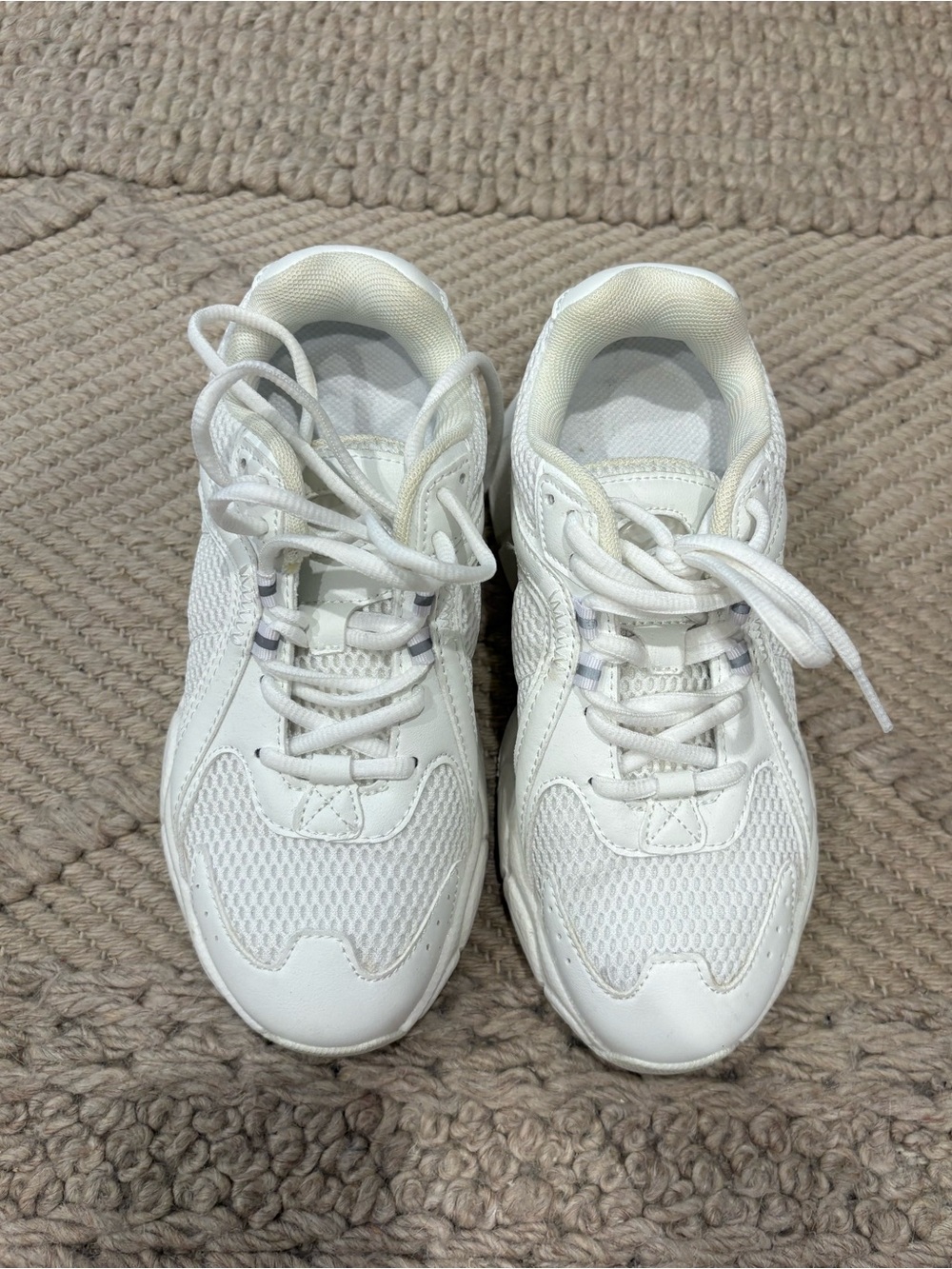 white chunky sneakers